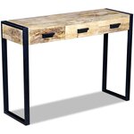 vidaXL Table console avec 3 tiroirs Bois de manguier 110 x 35 x 78 cm
