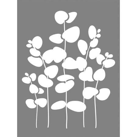Pochoir Eucalyptus  15 25x20 32cm  1 pce.