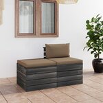 vidaXL Salon palette de jardin 2 Pièces avec coussins bois de pin massif