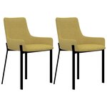 vidaXL Chaises à manger lot de 2 jaune tissu