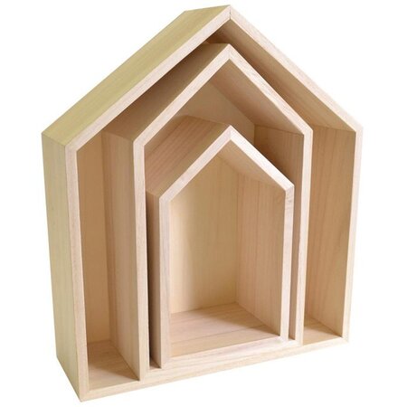 Set 3 Étagères Maison - Bois