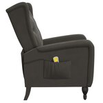 vidaXL Fauteuil de massage inclinable gris foncé velours