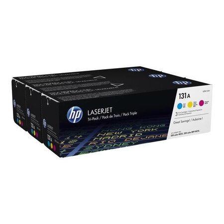 Hp 131a pack de cartouches de toner trois couleurs laserjet authentiques