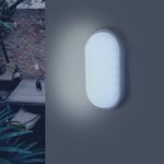 Applique led murale 20w blanche ovale ip65 - blanc froid 6000k - 8000k - silamp