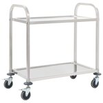 vidaXL Chariot de cuisine à 2 niveaux 95x45x83 5 cm Acier inoxydable