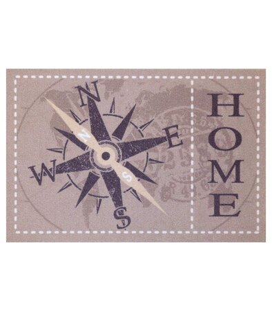 Tapis d'entrée motifs Home/Points cardinaux 50 x 80cm