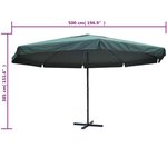 vidaXL Parasol Vert Aluminium 500 cm