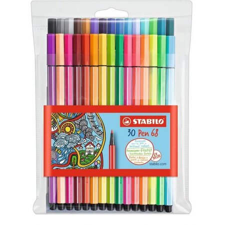 Stabilo 30 feutres de dessin stabilo pen 68 - dont 6 fluo