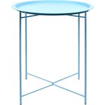 Table d'appoint en acier nuances de bleu