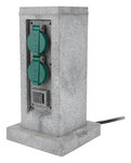 Borne jardin IP44 4 x 16A + 2 Interrupteurs câble H07RN-F 3G1 5mm²  5 mètres - ZENITECH