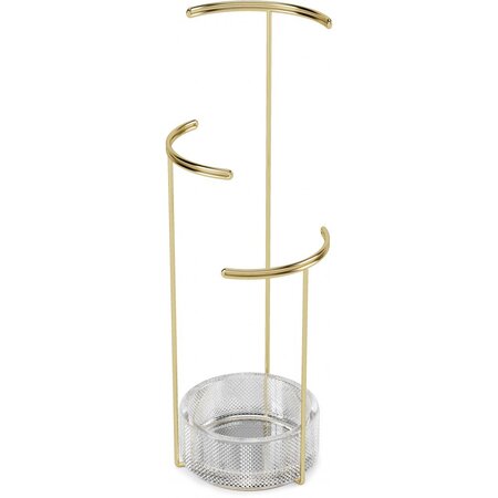 Support à bijoux en verre et métal doré tesora