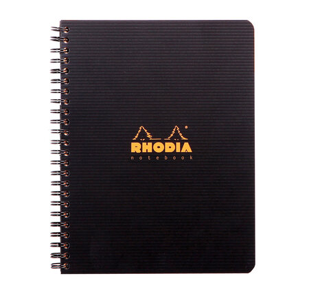 Cahier à spirale 'note book'  a5  quadrillé 5x5  noir rhodia