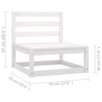 vidaXL Salon de jardin 8 Pièces avec coussins Blanc Bois de pin massif