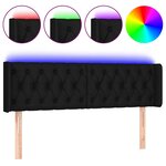 vidaXL Tête de lit à LED Noir 163x16x78/88 cm Tissu