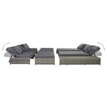 vidaXL Salon de jardin 5 Pièces avec coussins Résine tressée Gris