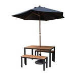 Banc en acier & bois d'acacia 1000 mm - lot de 2 - bolero -  - acier et bois 1000x350x450mm