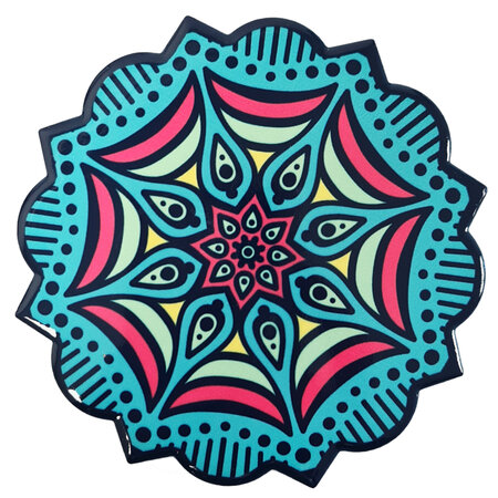 Set de 2 sous-verres mandala en céramique