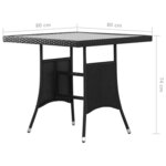 vidaXL Ensemble à dîner de jardin 5 Pièces Résine tressée Noir