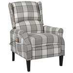 vidaXL Fauteuil de massage inclinable Gris Tissu