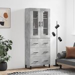 vidaXL Buffet haut Gris béton 69 5x34x180 cm Bois d'ingénierie