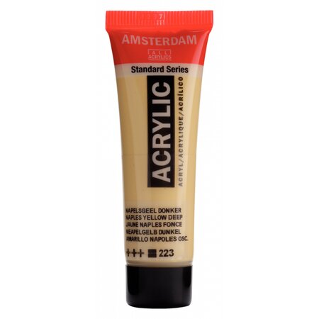 Peinture acrylique en tube jaune de naples foncé 20ml - amsterdam
