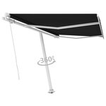 vidaXL Auvent manuel rétractable sur pied 350x250 cm Anthracite