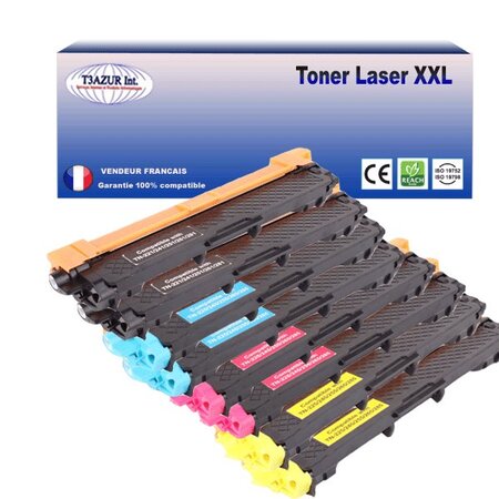 8 Toners compatibles avec Brother TN241 TN245 pour Brother HL-3140CW, HL-3142CW, HL-3150CDW, HL-3152CDW, HL-3170CDW, HL-3172CDW - 2 200 pages - T3AZUR