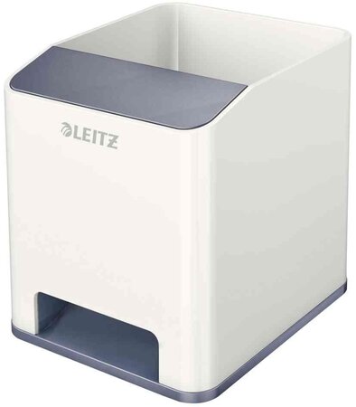 Pot à crayons sound wow duo colour  2 compartiments  gris leitz