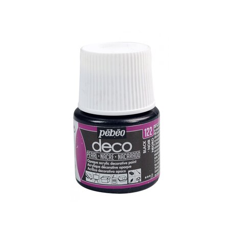 Peinture acrylique opaque nacrée - Noir - 45 ml