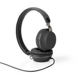 Casque Filaire en Tissu | Conception supra-auriculaire | Câble audio de 1,2 m | Anthracite/Noir