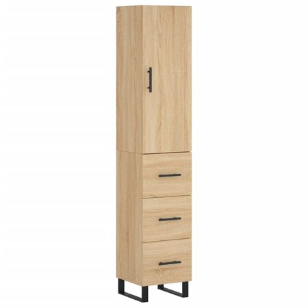 vidaXL Buffet haut Chêne sonoma 34 5x34x180 cm Bois d'ingénierie