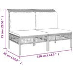 vidaXL Salon de jardin 10 Pièces avec coussins Gris Résine tressée