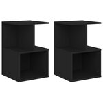 vidaXL Tables de chevet 2 Pièces Noir 35x35x55 cm Aggloméré
