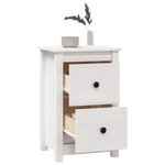 vidaXL Tables de chevet 2 Pièces Blanc 40x35x61 5 cm Bois de pin massif