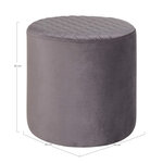 Pouf cylindrique en velours gris foncé Ø 34 x 36 cm
