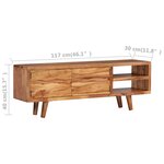vidaXL Meuble TV Bois d'acacia avec portes sculptées 117 x 30 x 40 cm