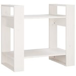 vidaXL Bibliothèque/Séparateur de pièce Blanc 60x35x57 cm Pin solide