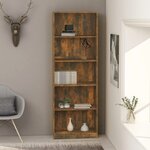 vidaXL Bibliothèque 5 niveaux Chêne fumé 60x24x175cm Bois d'ingénierie