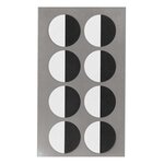 32 autocollants yeux ronds blanc et noir - 2 5 cm