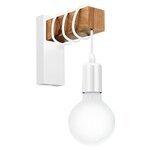 Eglo applique murale led townshend 1 lampe bois blanc et beige