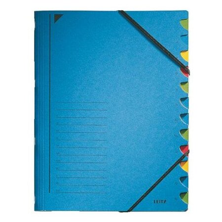 Classeur trieur  format a4  12 compartiments bleu leitz