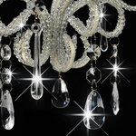 vidaXL Plafonnier avec perles Blanc Rond E14