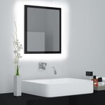 vidaXL Miroir LED de salle de bain Noir brillant 40x8 5x37cm Acrylique