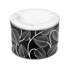 Cendrier anti-odeur feuilles noir et blanc