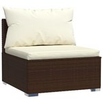 vidaXL Salon de jardin 8 Pièces avec coussins Résine tressée Marron