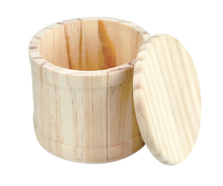 Boite en bois ronde 10 5 cm  H  9 3 cm