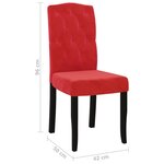 vidaXL Chaises à manger lot de 4 Rouge bordeaux Velours