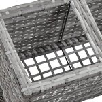 vidaXL Lit surélevé de jardin et pieds et 3 pots 72x25x50cm Rotin Gris