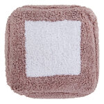 Pouf rectangulaire en coton marron 18 x 30 x 39 cm