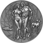 Monnaie en argent 2000 francs g 62.2 (2 oz) millésime 2023 aphrodite and adonis